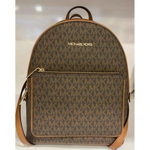 Michael Kors ADINA BROWN MK Signature PVC Medium Backpack